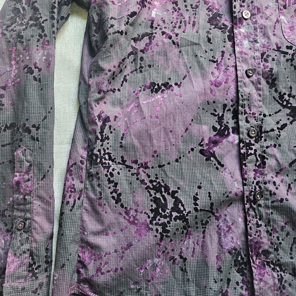 Georg Roth Mens Small Black & Purple Floral Long Sleeve Shirt Designer - Picture 3 of 16